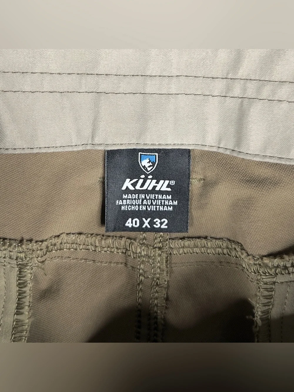 Kuhl Resistor Chino Pants Men's 40x32 Khaki‎ Outdoor Performance Stretch Hiking